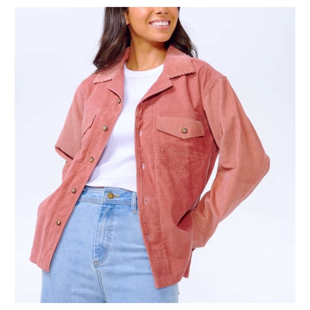 Forever 21 Rose Corduroy Shacket Button-up Shirt Size M